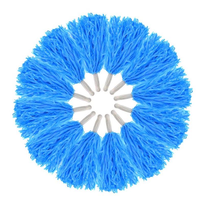 baotongle 12 pcs Cheerleading Pom Poms Hand Flowers Cheerleader Pompoms Sports Dance Cheer Plastic Pom Pom for Sports Team Spirit Cheering Ball Dance Fancy Dress Night Party (Blue, 20Gram) - Image 1